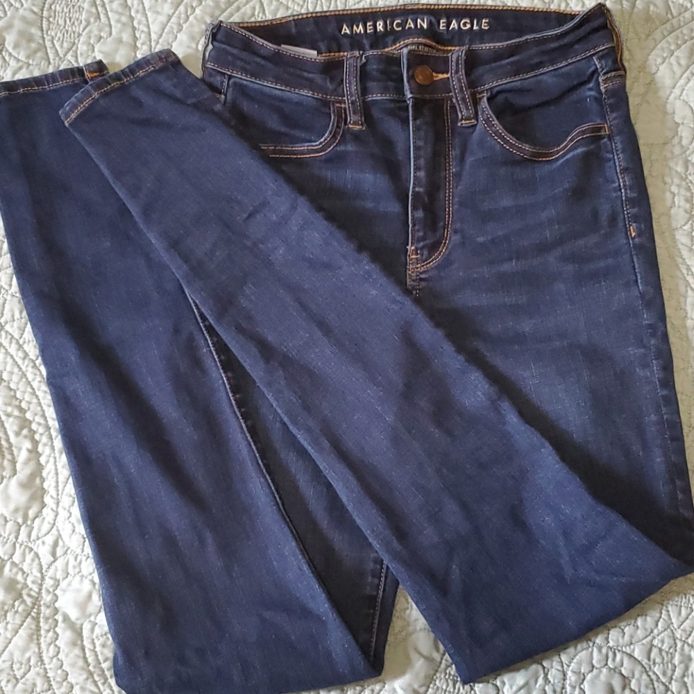 Dark, super high waisted, American Eagle Jeggings